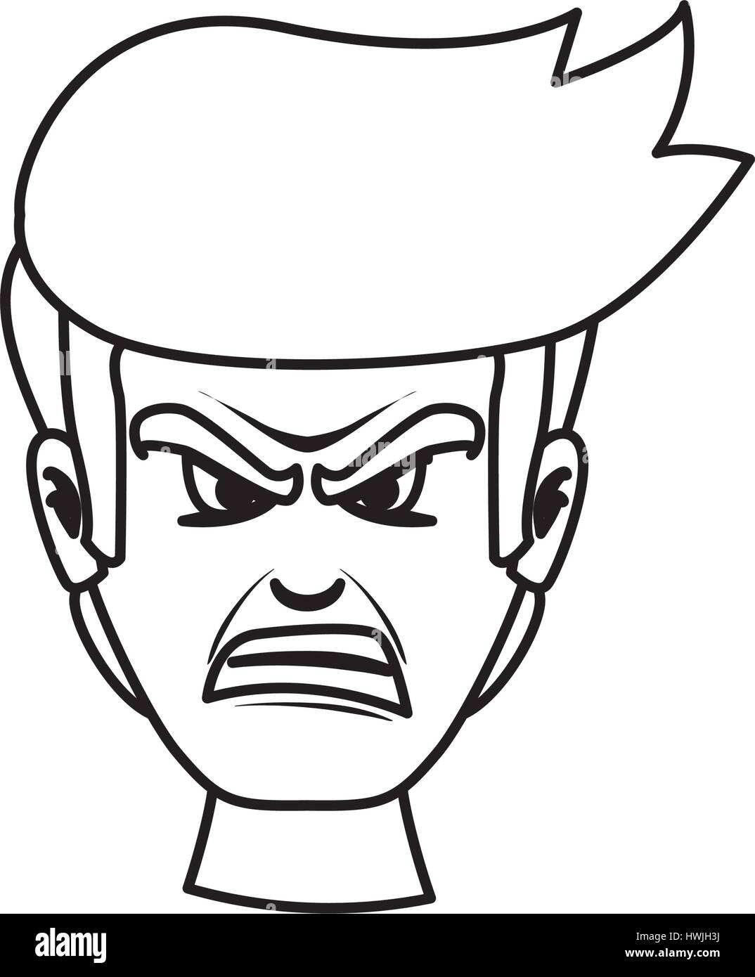 Angry cartoon face Stock Vector Image & Art - Alamy