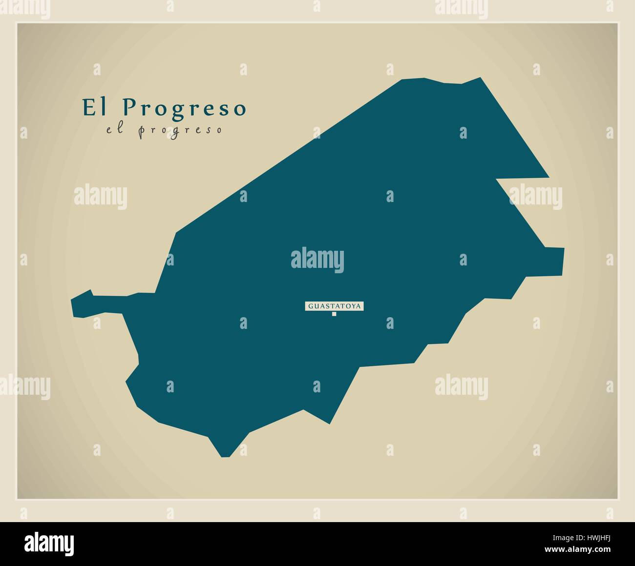 Modern Map - El Progreso GT Stock Vector