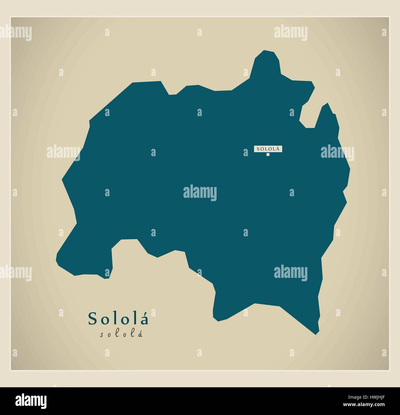 Modern Map - Solola GT Stock Vector