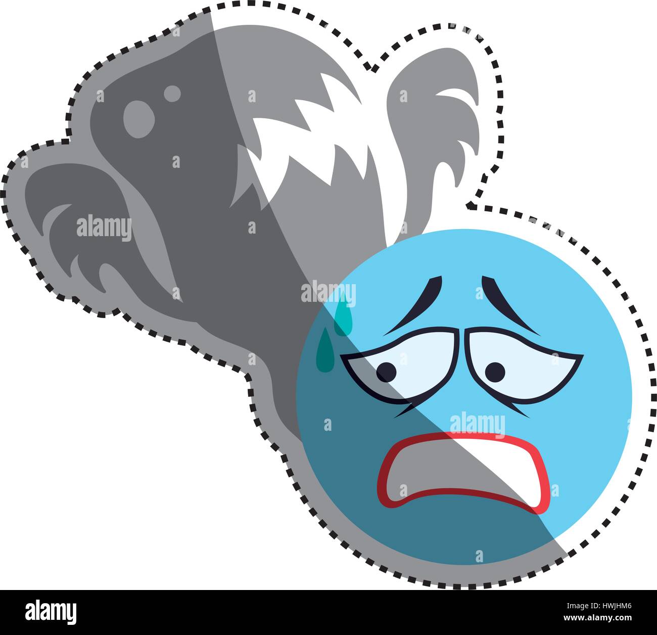 Premium Vector  Scared cartoon funny face with panic expression