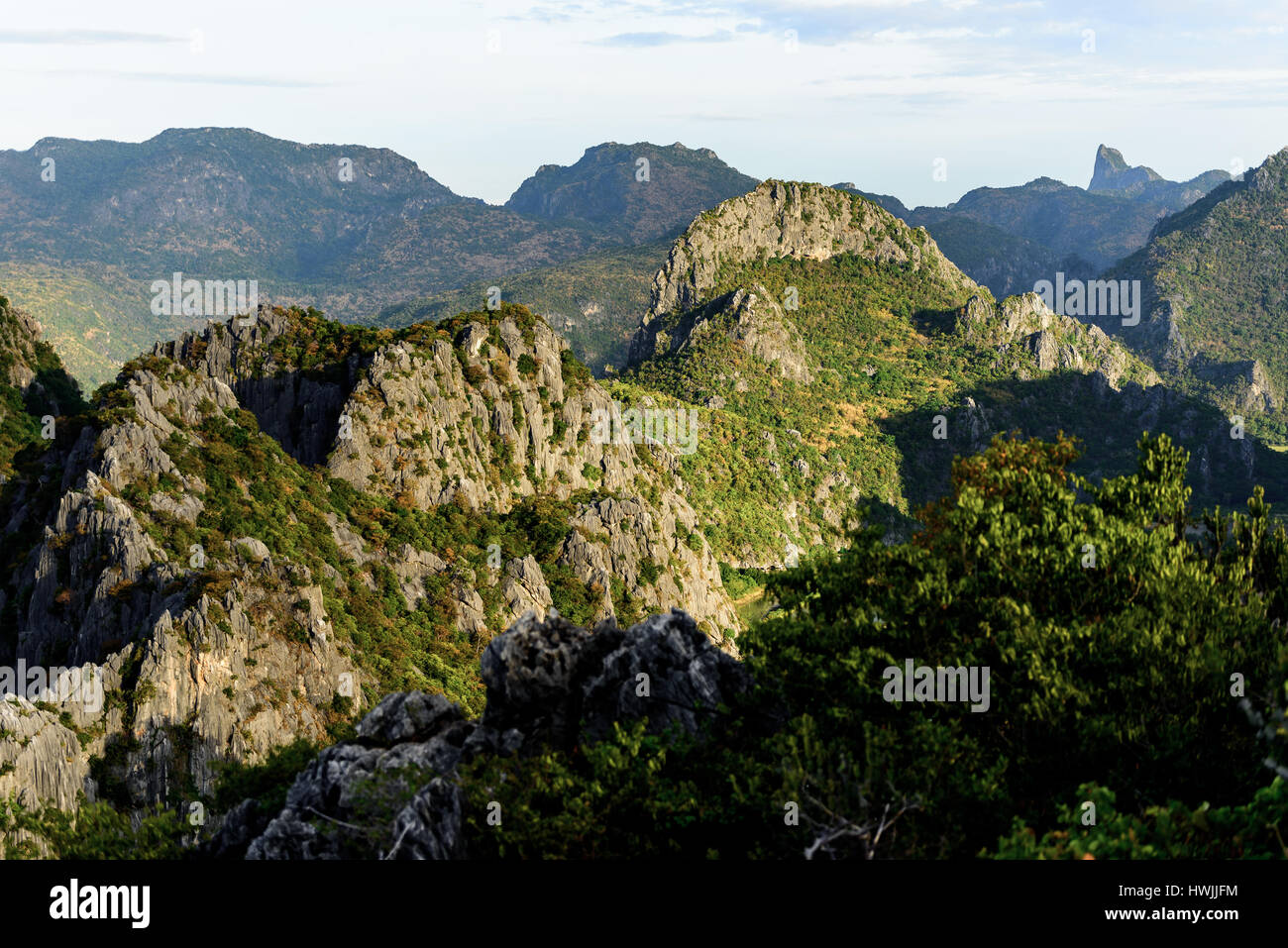 Many rock mountains here. It high and have steep cliff Stock Photo - Alamy