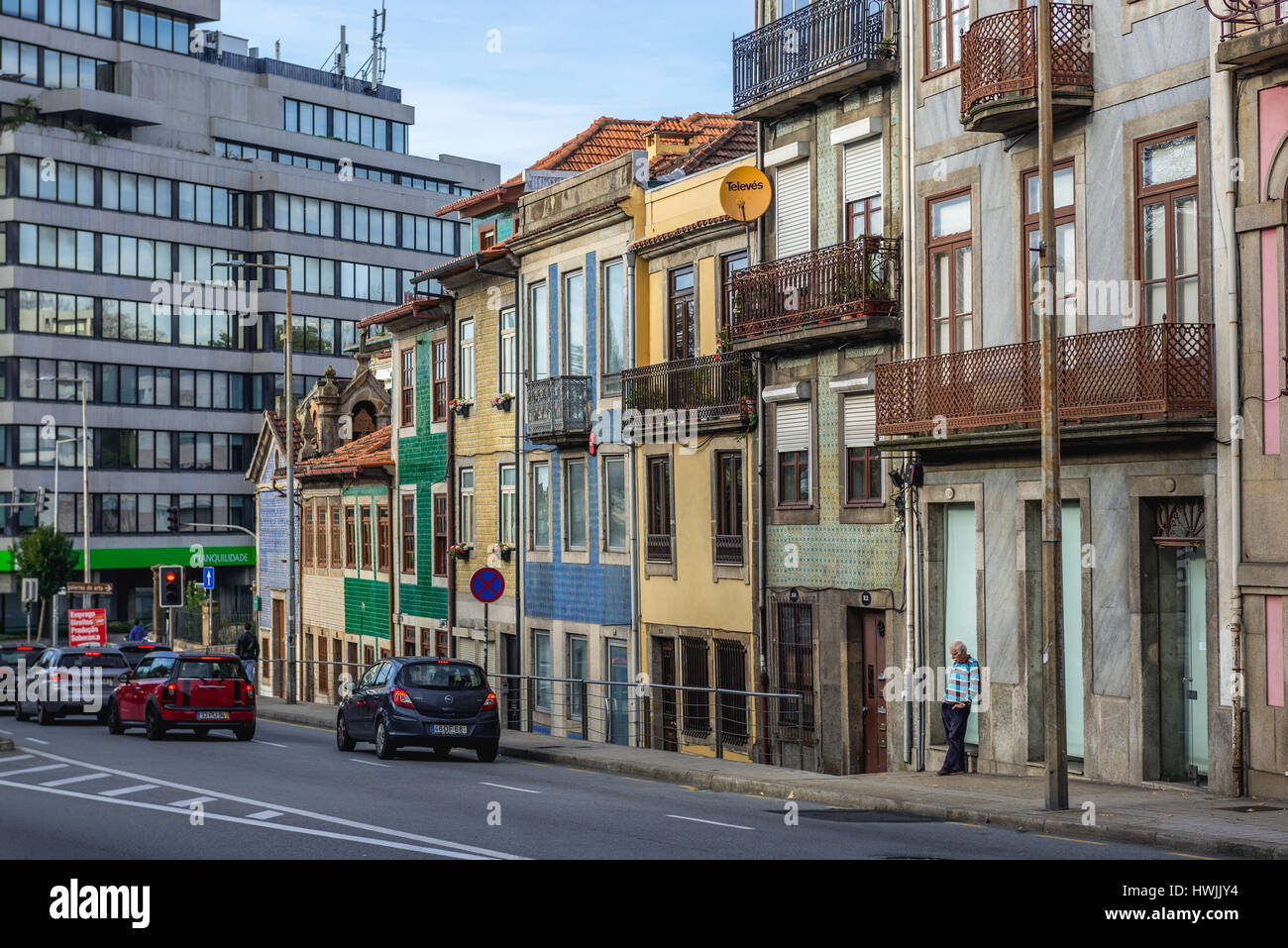 Town houses on Rua de Dom Manuel II street in Porto city on Iberian  Peninsula, second largest city in Portugal Stock Photo - Alamy