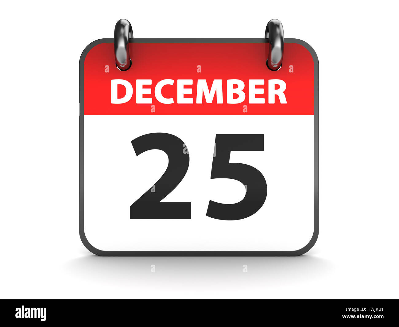 3d illustration of 25th december calendar Stock Photo