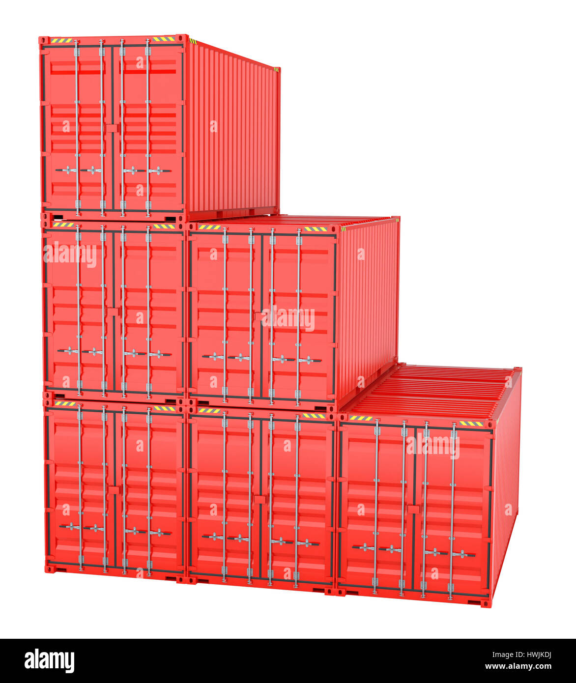 Pile of red freight containers, isolated Stock Photo - Alamy