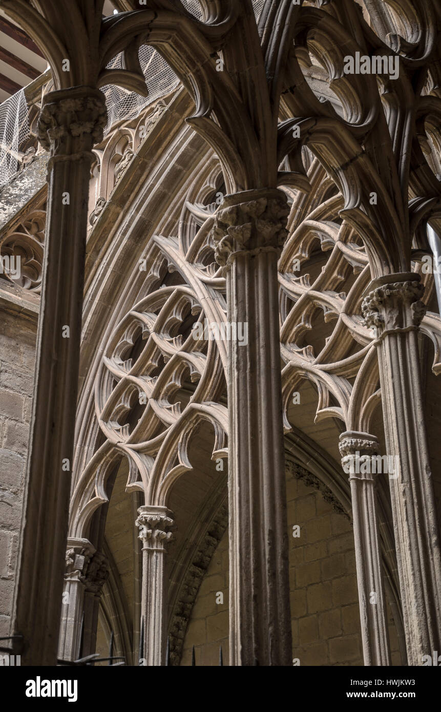 Cathedral of Santa Maria, Pamplona, Spain, Europe Stock Photo