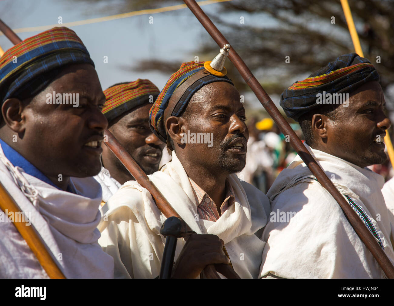 Man wearing kalasha on his forehead during during the Gada system ...