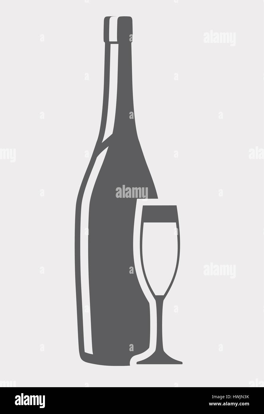 Closeup bottle wineglass red Stock Vector Images - Alamy