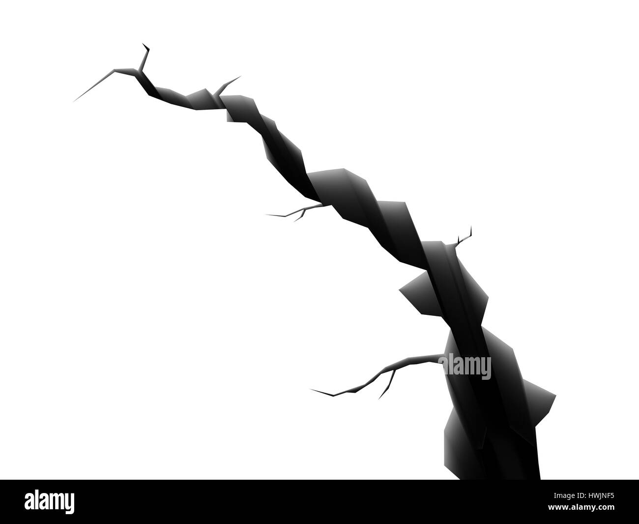 3d illustration of crack isolated over white background Stock Photo - Alamy