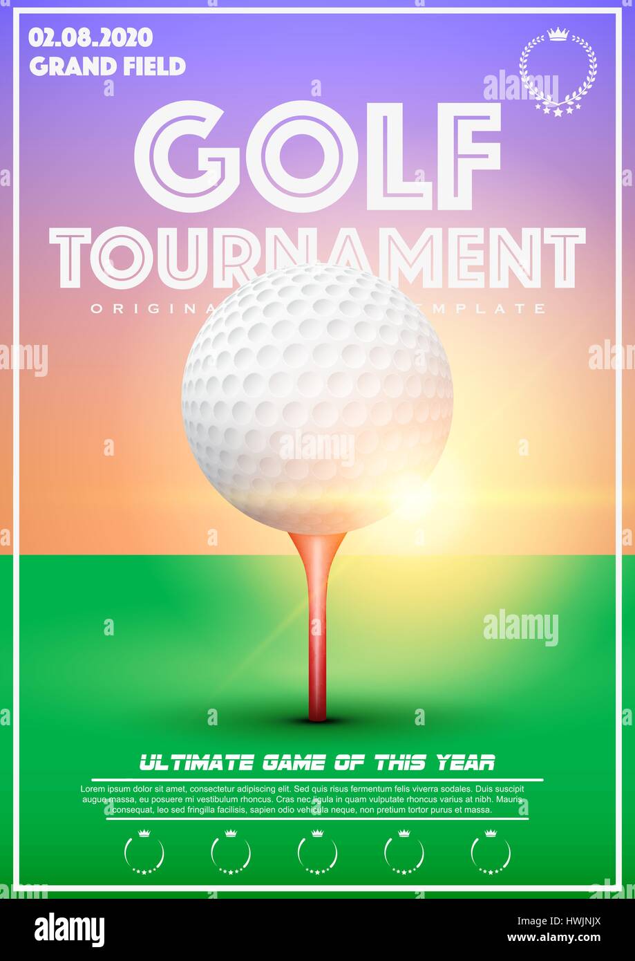 Poster Template of Golf Tournament Stock Vector