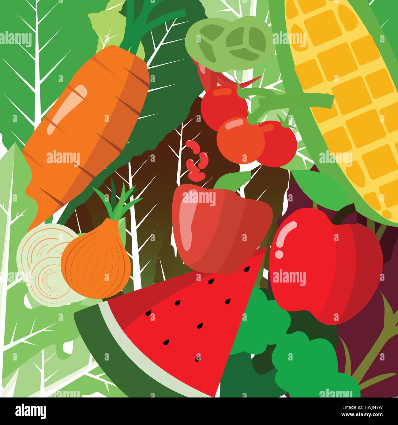 Vector : Fruit and vegetable background Stock Vector Image & Art - Alamy