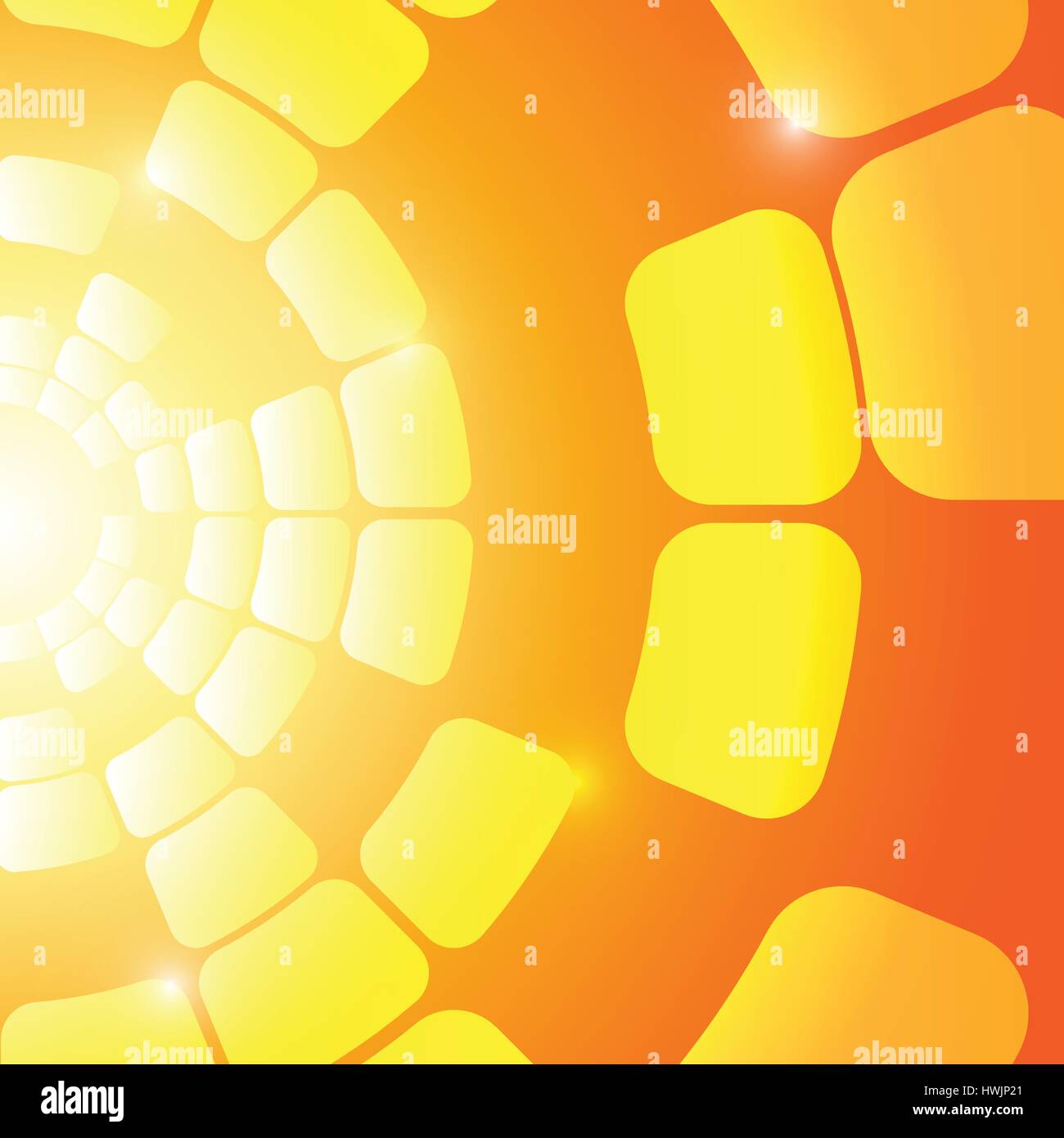Vector : Abstract circle and square on orange and yellow background ...