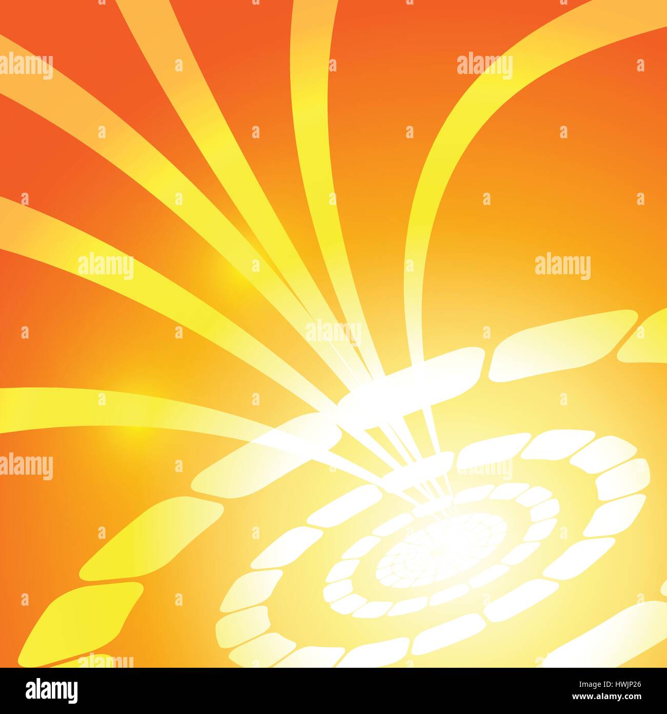 Vector : Abstract circle and curve on orange yellow background Stock ...