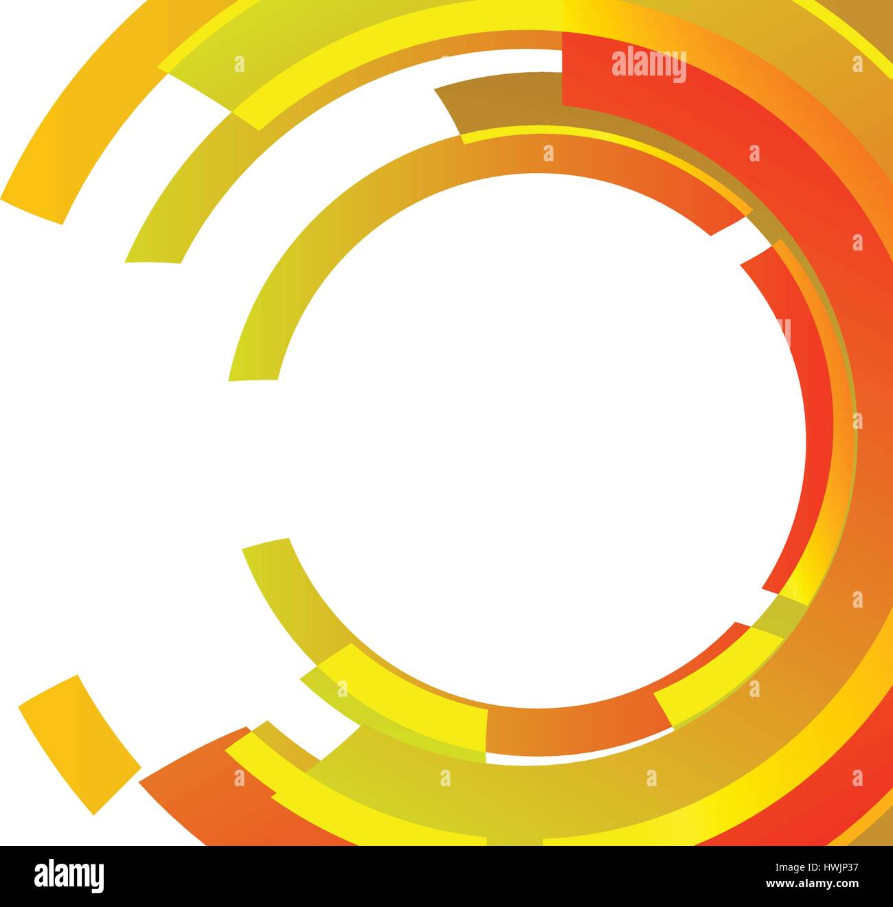 Vector : Abstract orange and yellow circle on white background Stock