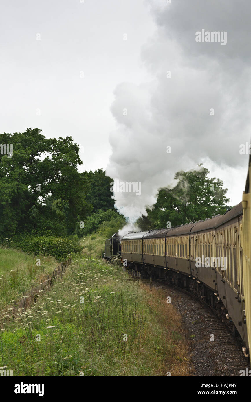 Steam 53808 pulling a train from Lydeard to Minehead