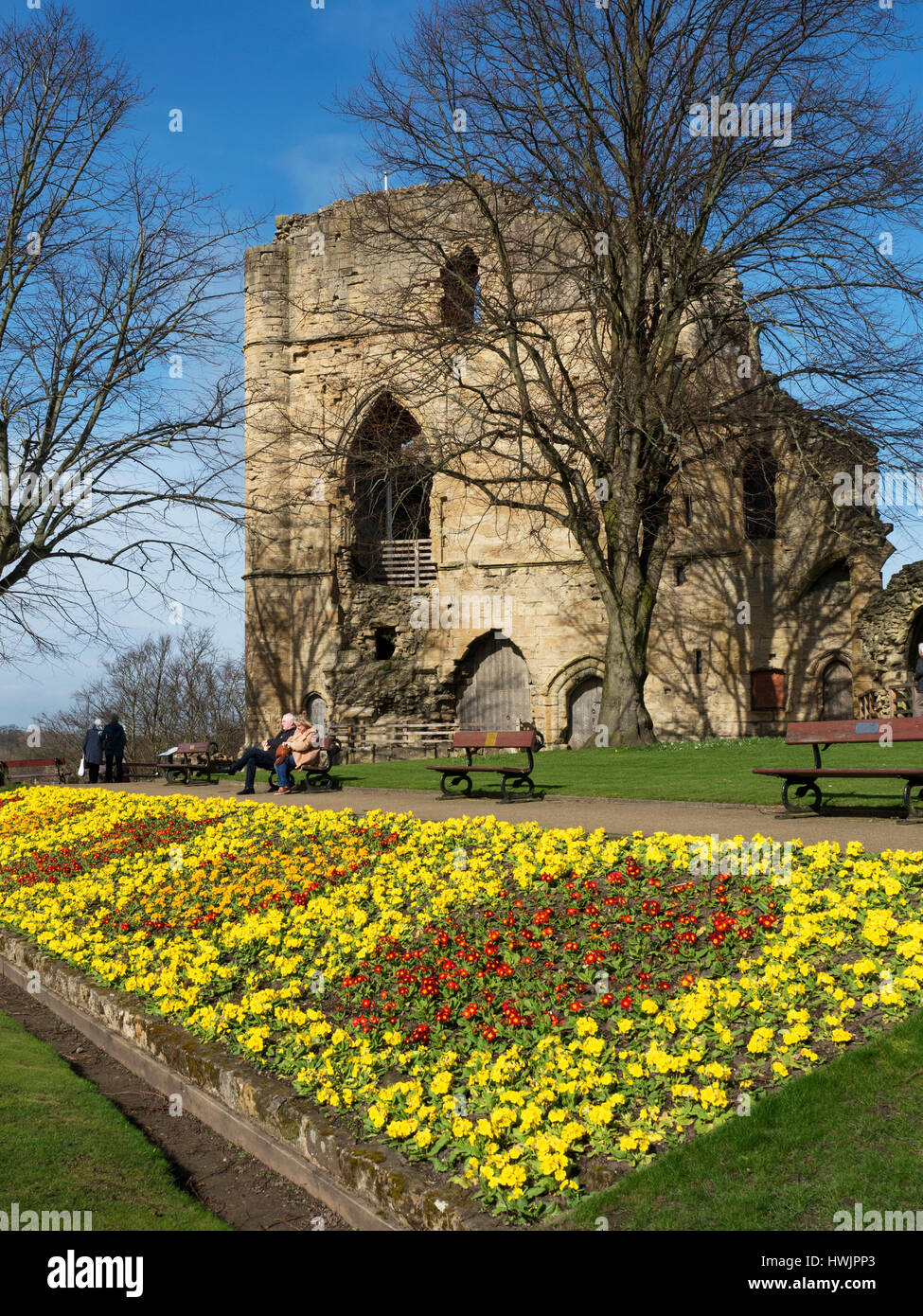 The Kings Tower Ruined Keep at Knaresborough Castle in Spring