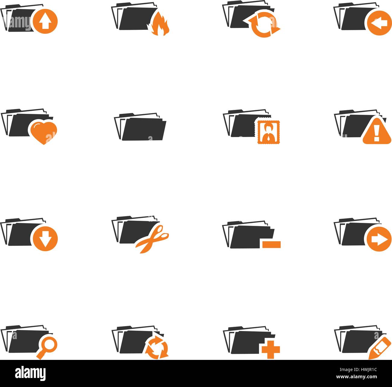 Folders icon set for web sites and user interface Stock Vector Image ...