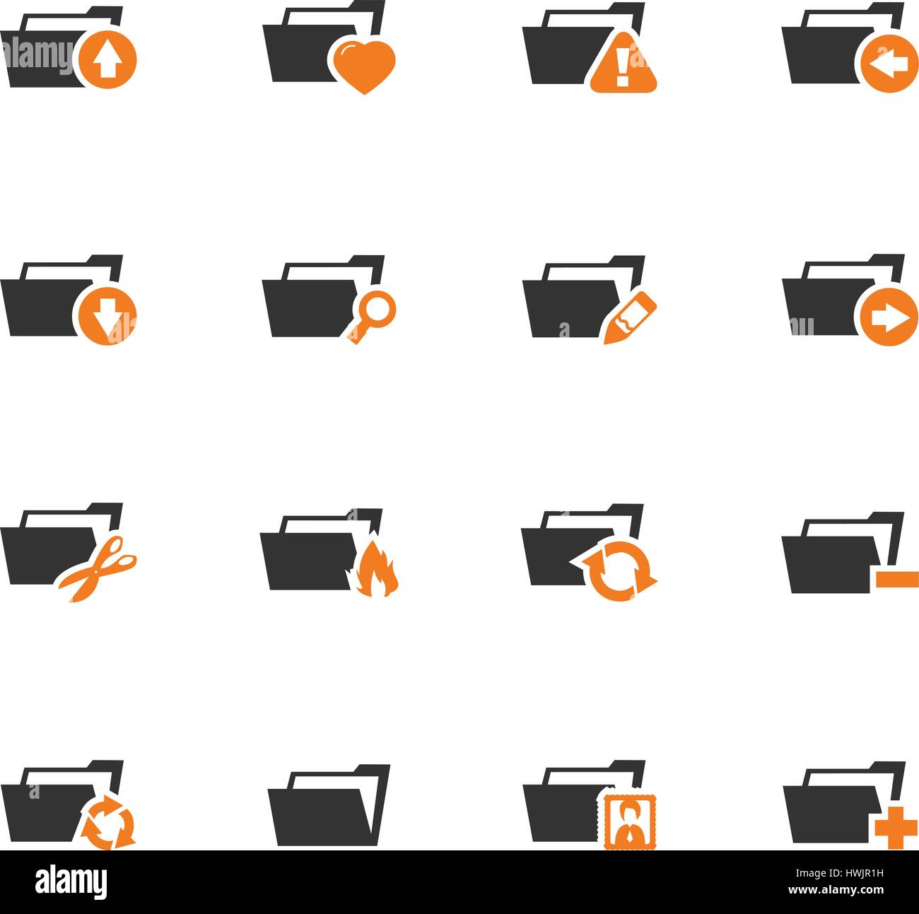 Folders icon set for web sites and user interface Stock Vector Image ...