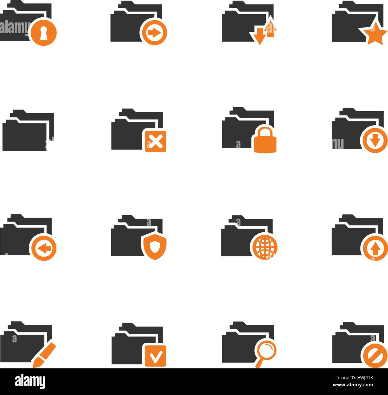 Folders icon set for web sites and user interface Stock Vector Image ...