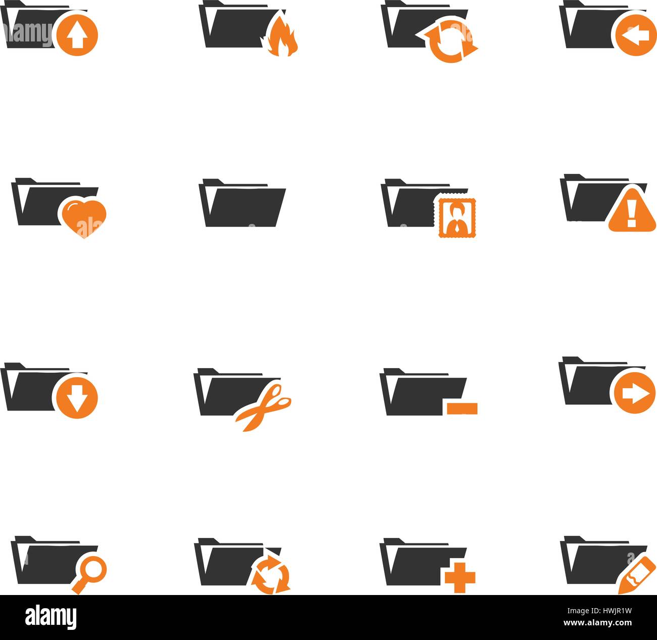 Folders icon set for web sites and user interface Stock Vector Image ...