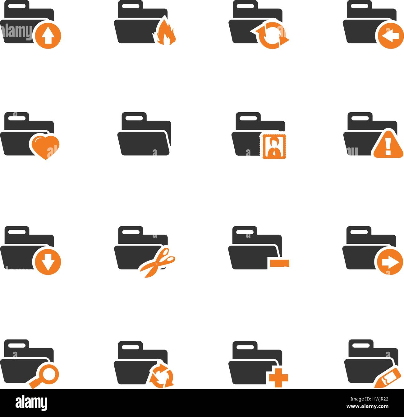 Folders icon set for web sites and user interface Stock Vector Image ...