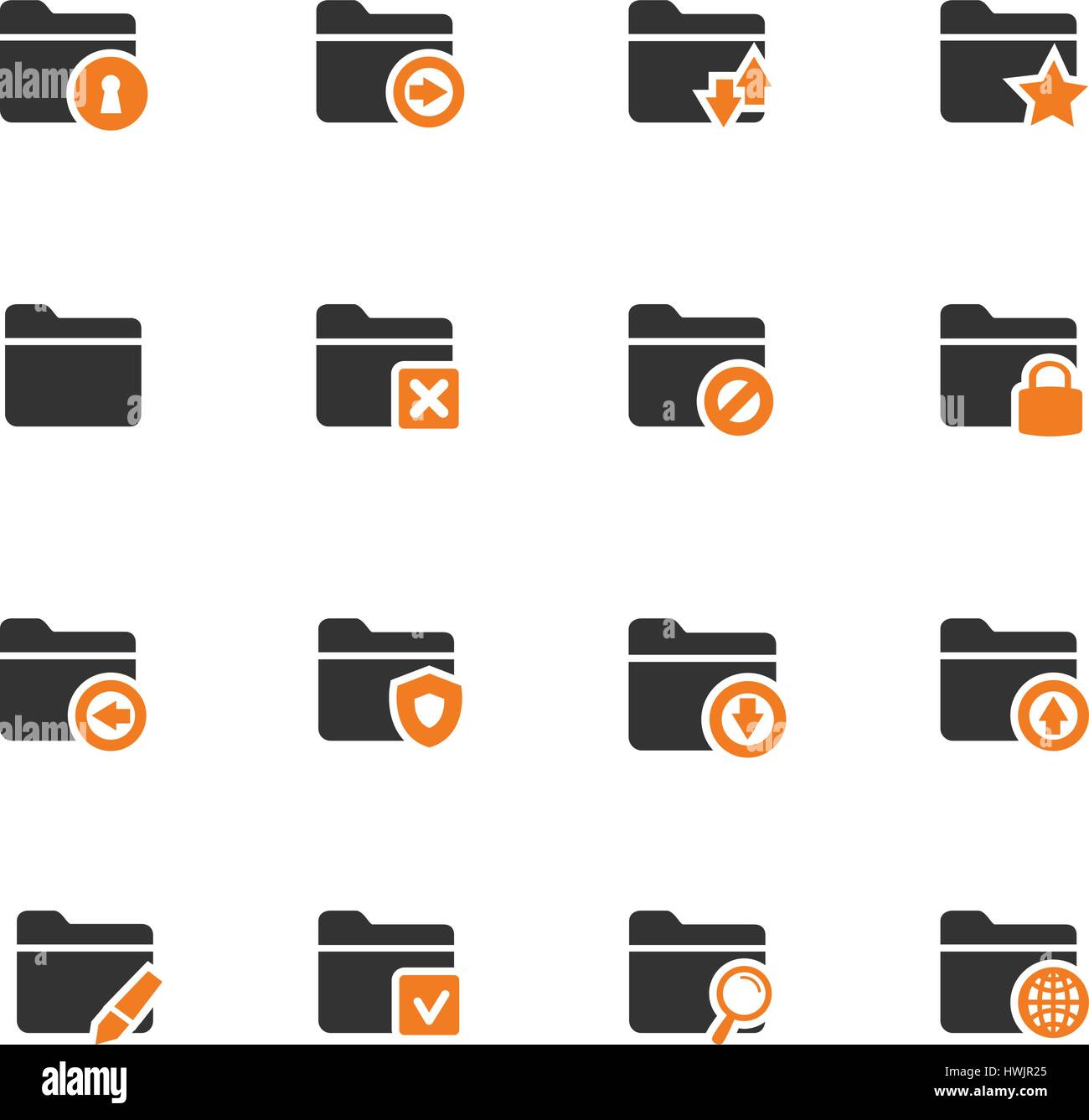 Folders icon set for web sites and user interface Stock Vector Image ...