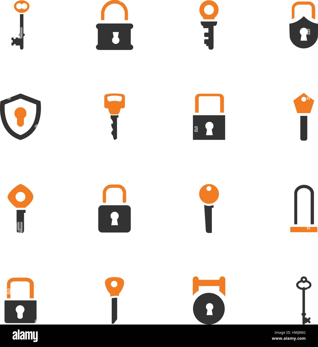 Lock and Key icon set for web sites and user interface Stock Vector ...