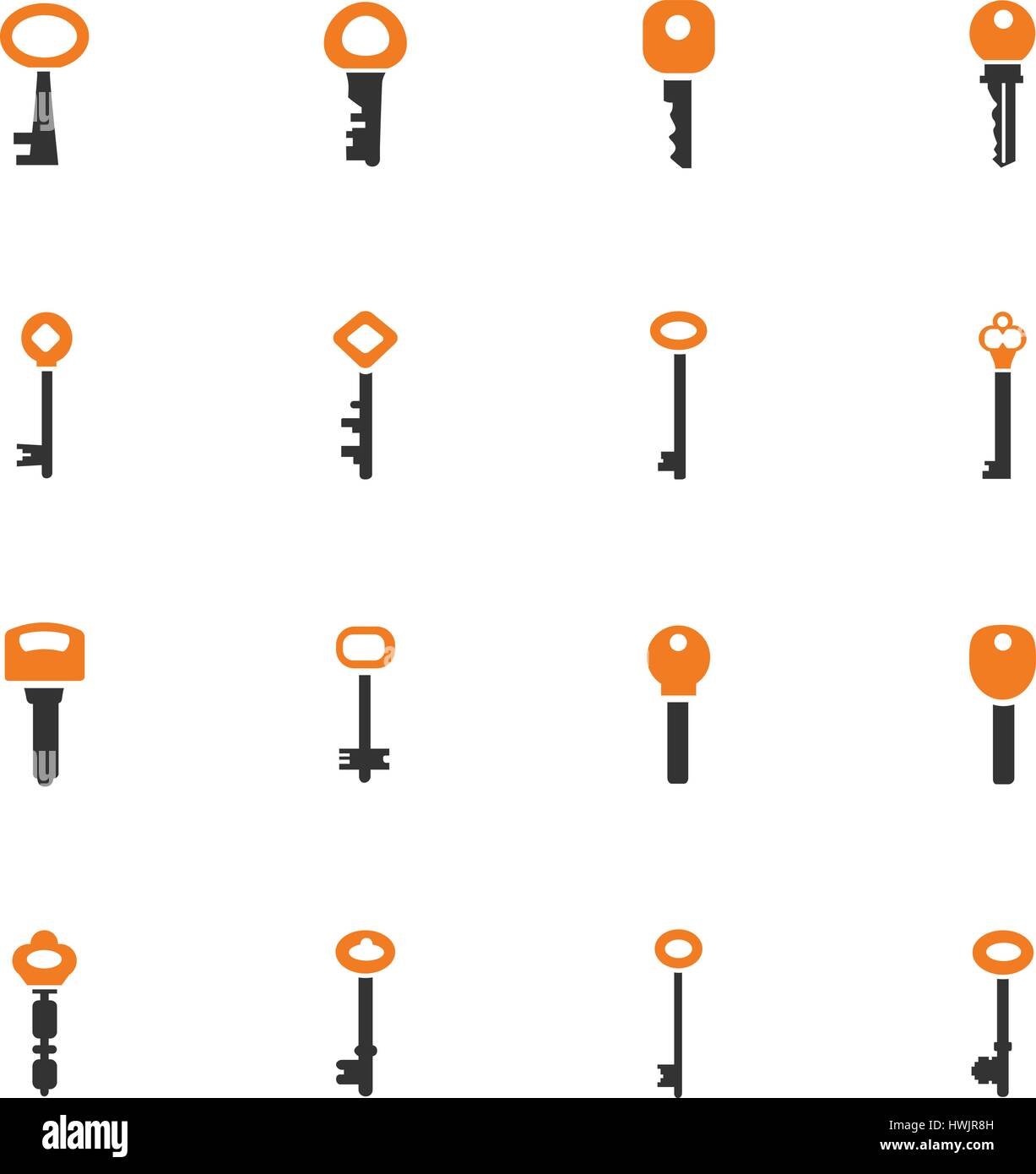 Lock and Key icon set for web sites and user interface Stock Vector ...