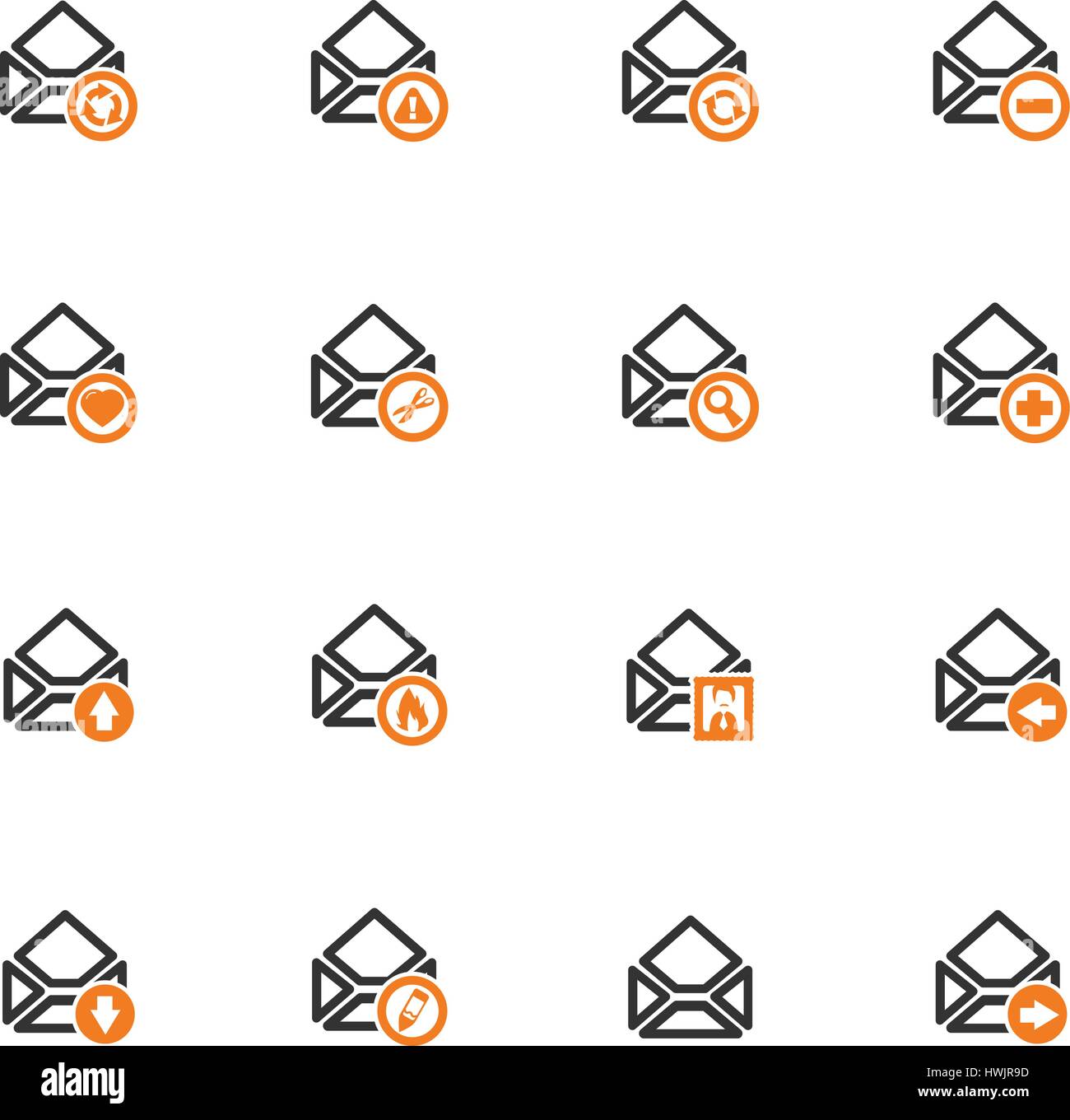 Mail and envelope icon set for web sites and user interface Stock ...