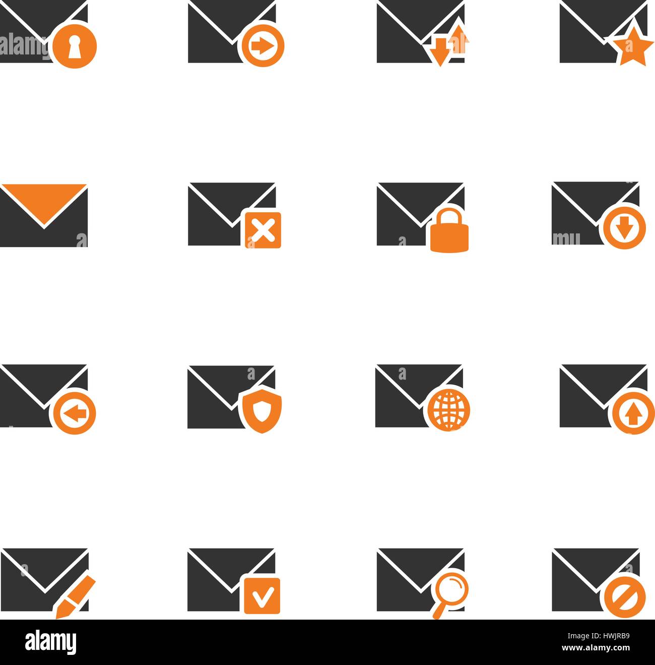 Mail and envelope icon set for web sites and user interface Stock ...