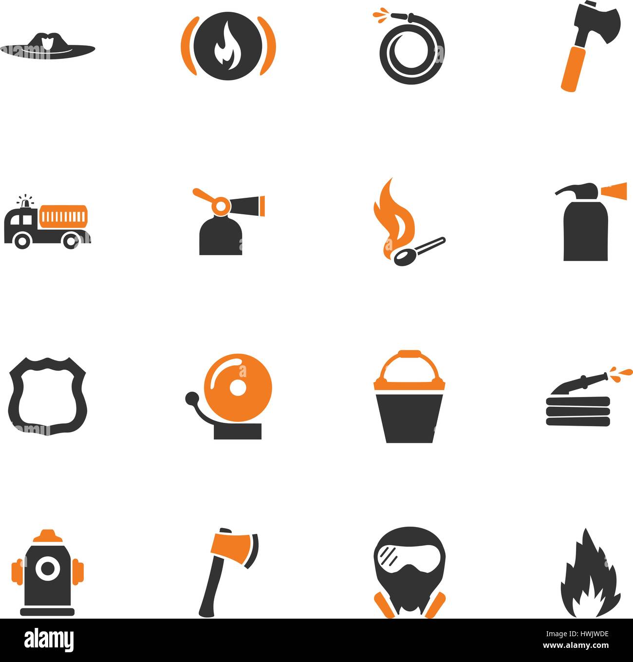 Fire brigade icons set for web sites and user interface Stock Vector ...