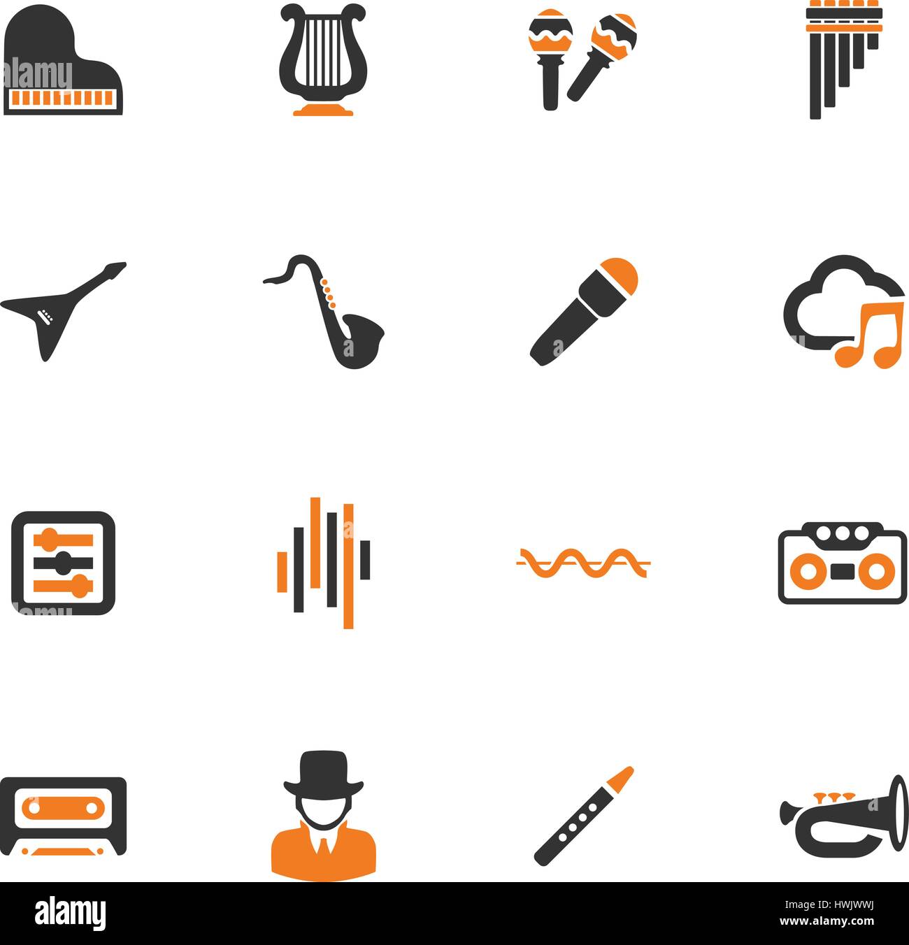 Music icon set for web sites and user interface Stock Vector Image ...