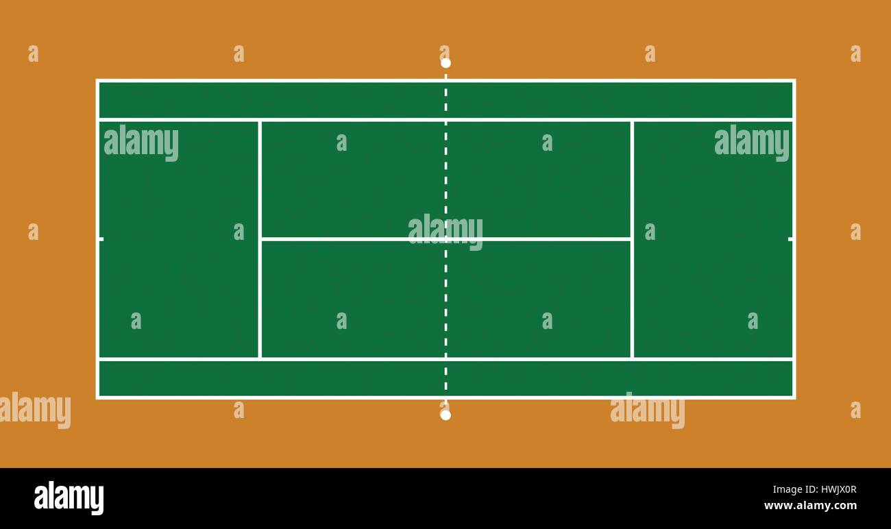 Tennis court illustration Stock Vector