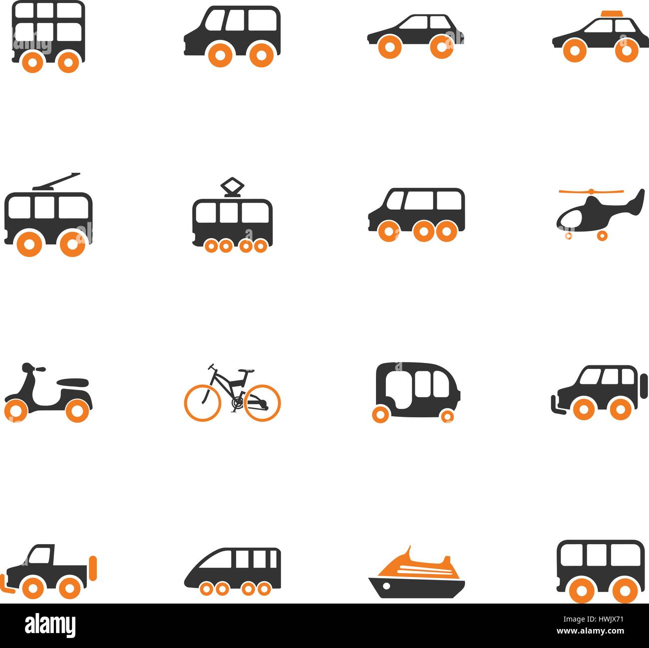 Public transport icon set for web sites and user interface Stock Vector ...