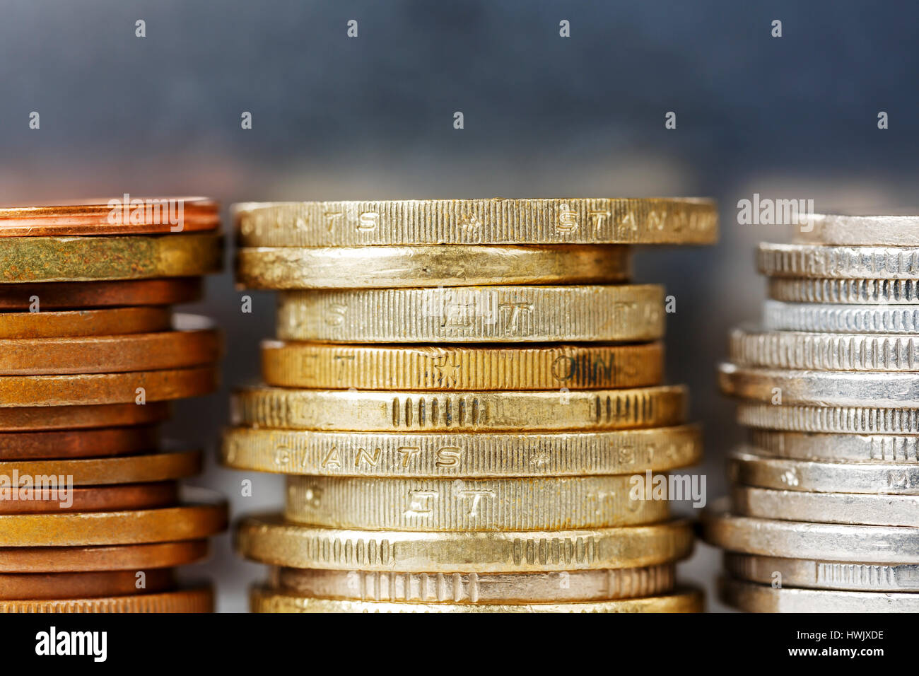 Silver coins stacked hi-res stock photography and images - Alamy