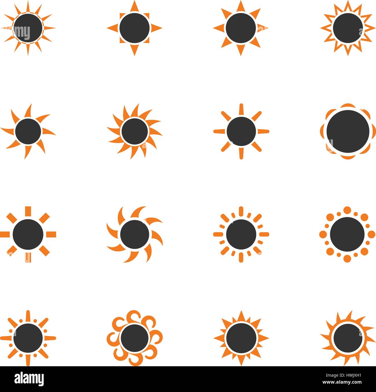 Sun icon set for web sites and user interface Stock Vector Image & Art ...