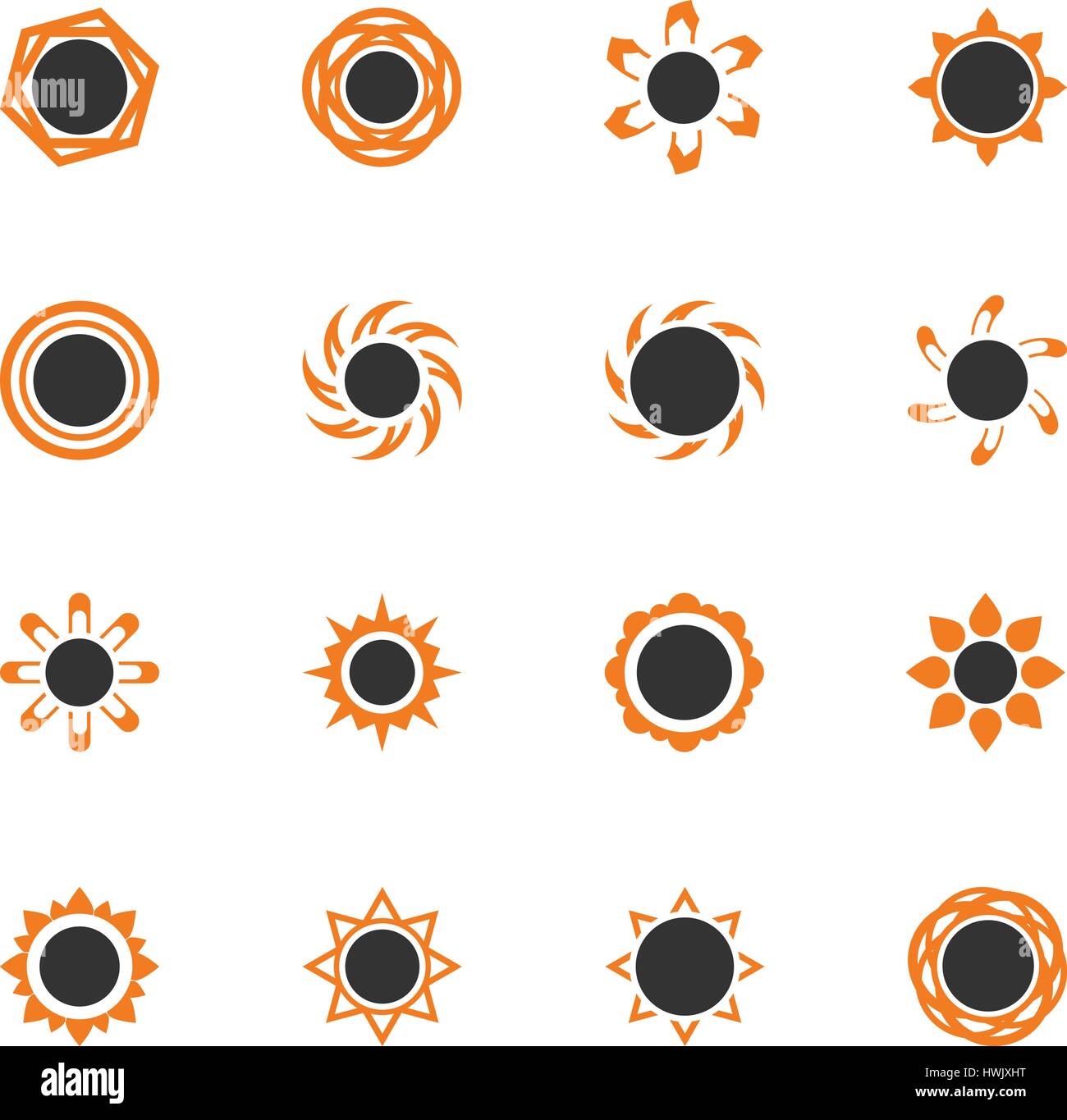 Sun icon set for web sites and user interface Stock Vector Image & Art ...