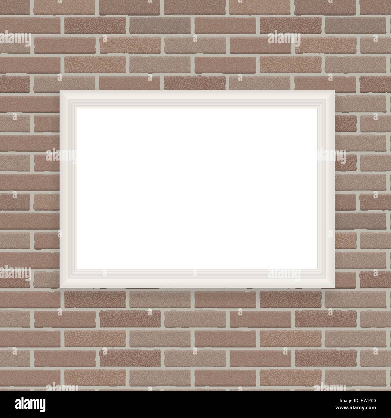 White Frame on Brick Wall Vector Illustration Background Stock Vector ...