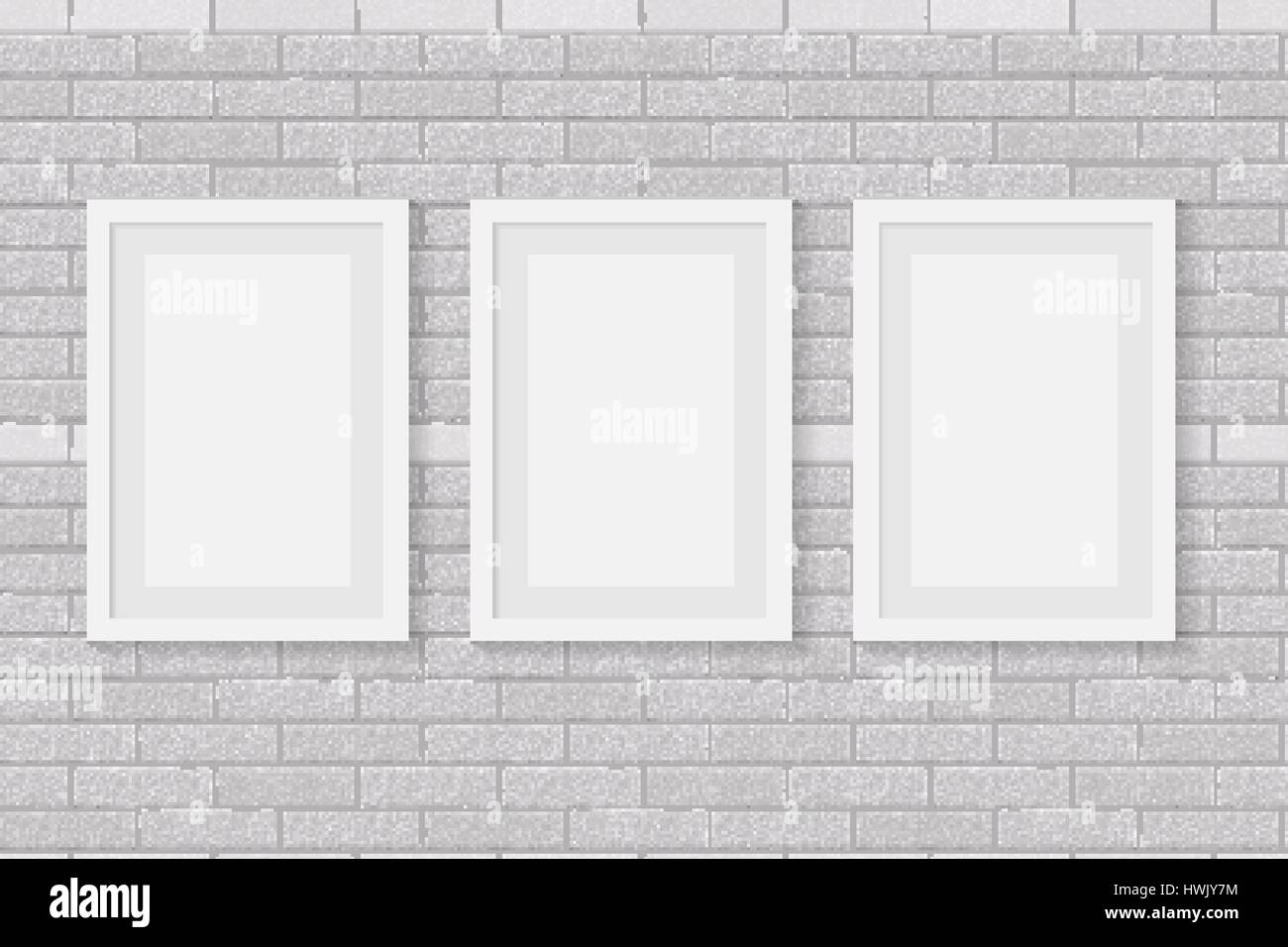 White Frame on Brick Wall Vector Illustration Background Stock Vector ...