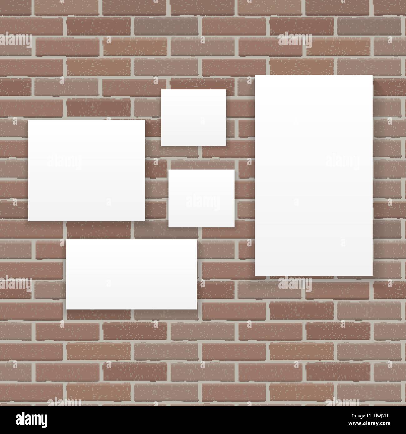 White Frame on Brick Wall Vector Illustration Background Stock Vector ...
