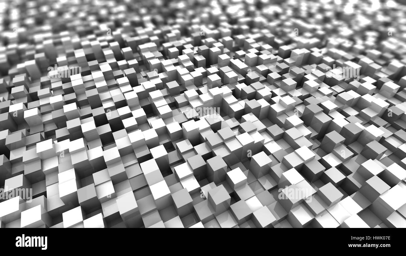 abstract 3d illustration of white cubes background Stock Photo - Alamy