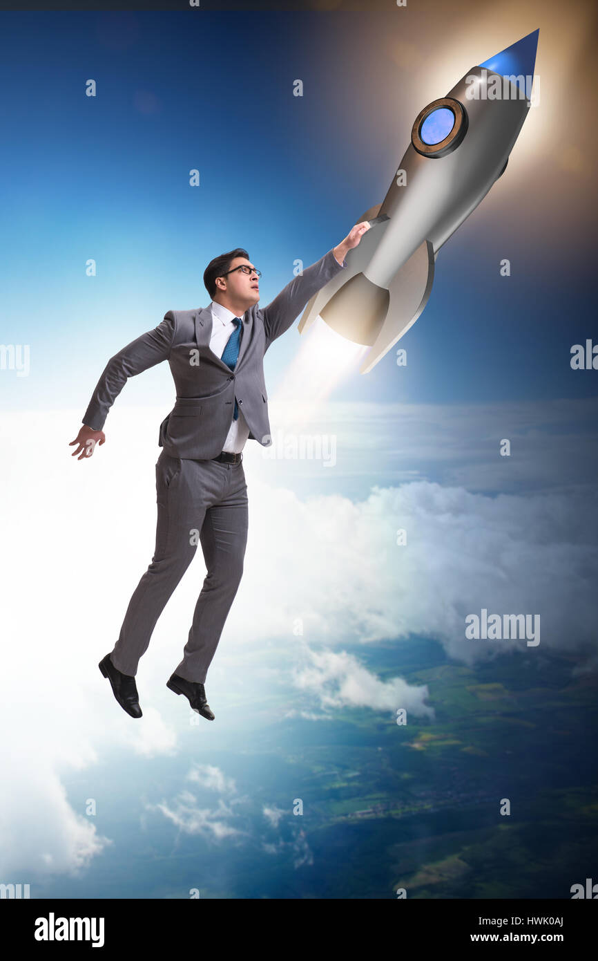 Businessman in start up business concept Stock Photo - Alamy