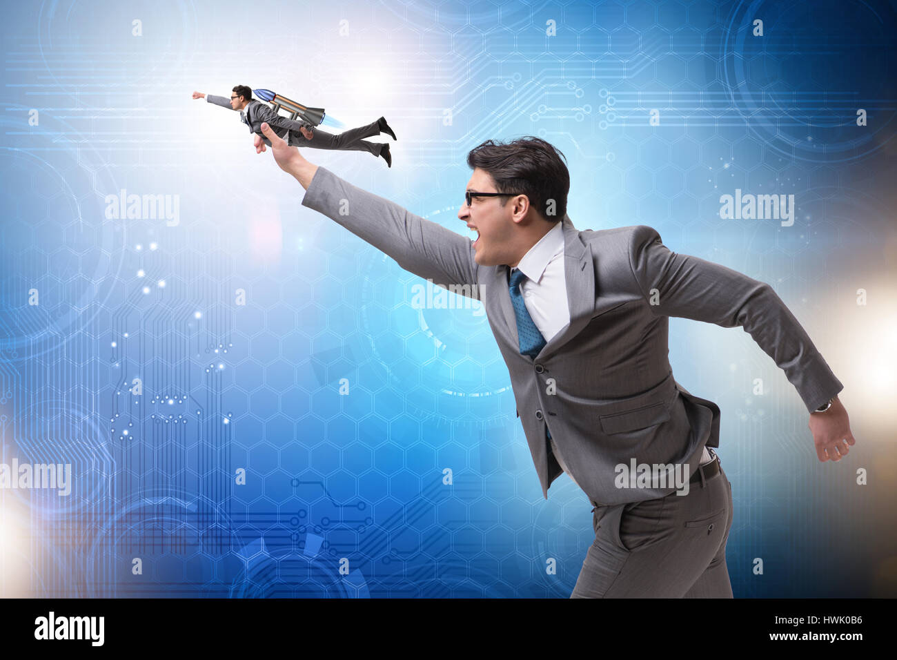 Businessman in start up business concept Stock Photo - Alamy
