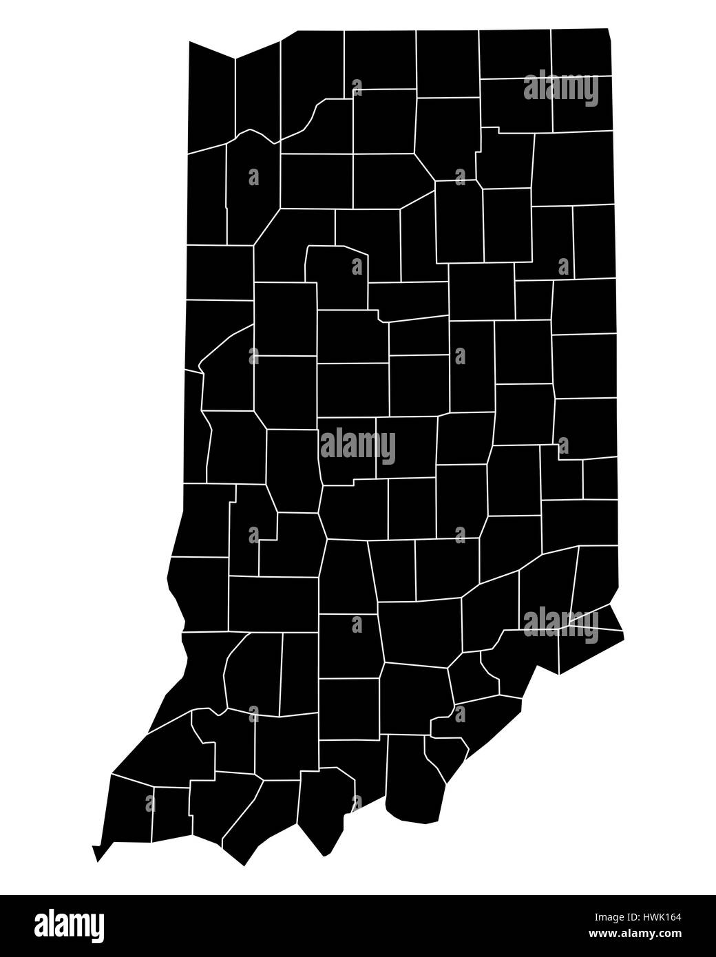 Map Of Indiana Stock Photo Alamy Map Of Indiana HWK164 