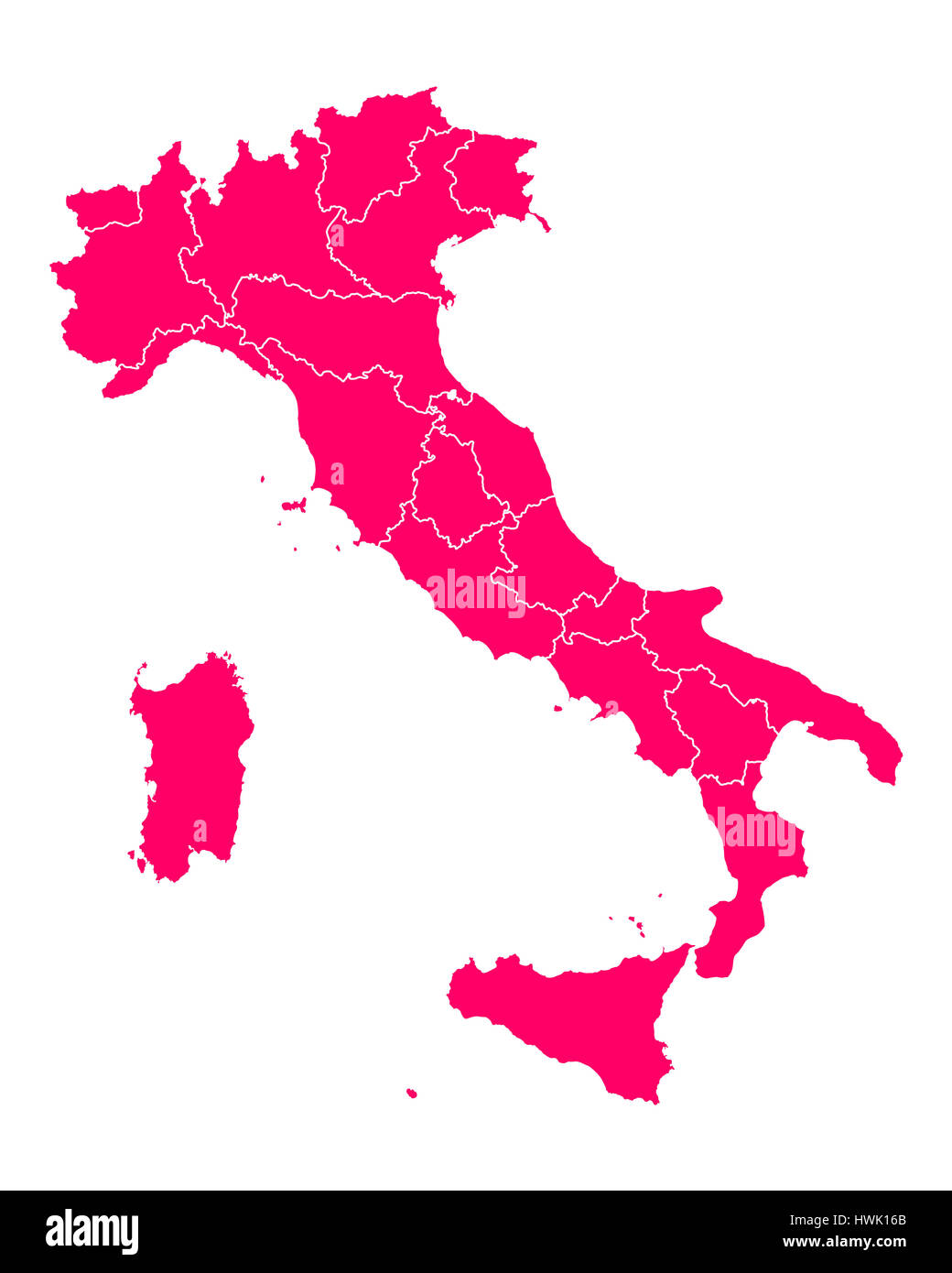 Map of Italy Stock Photo