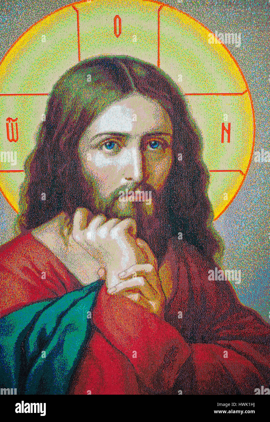 Image portrait of God Jesus Christ. Mosaic Bead Stock Photo Alamy