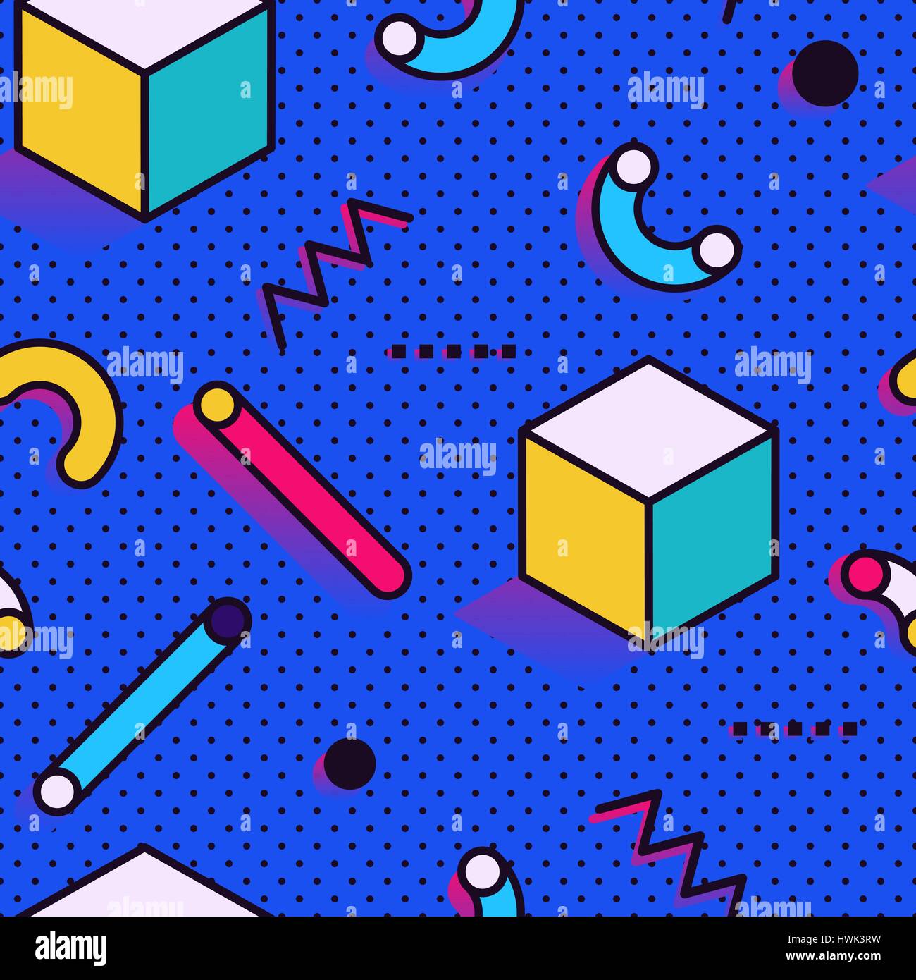 Seamless pattern in Memphis style Stock Vector Image & Art - Alamy