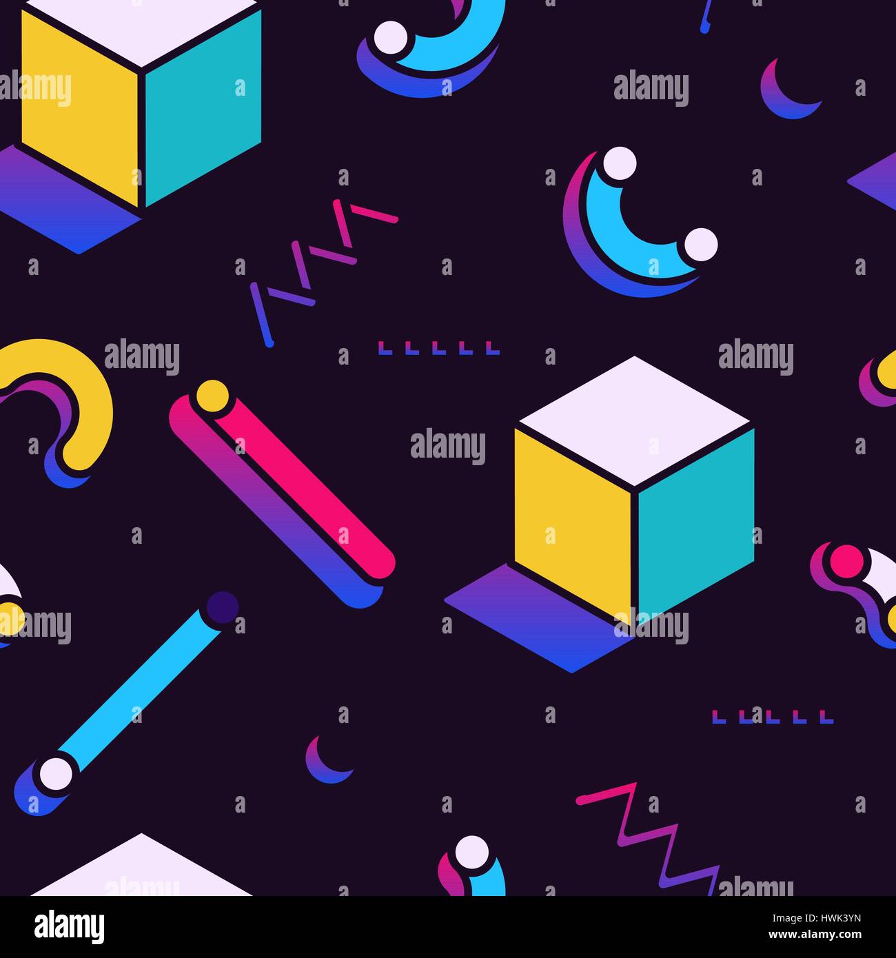 Seamless pattern in Memphis style Stock Vector Image & Art - Alamy