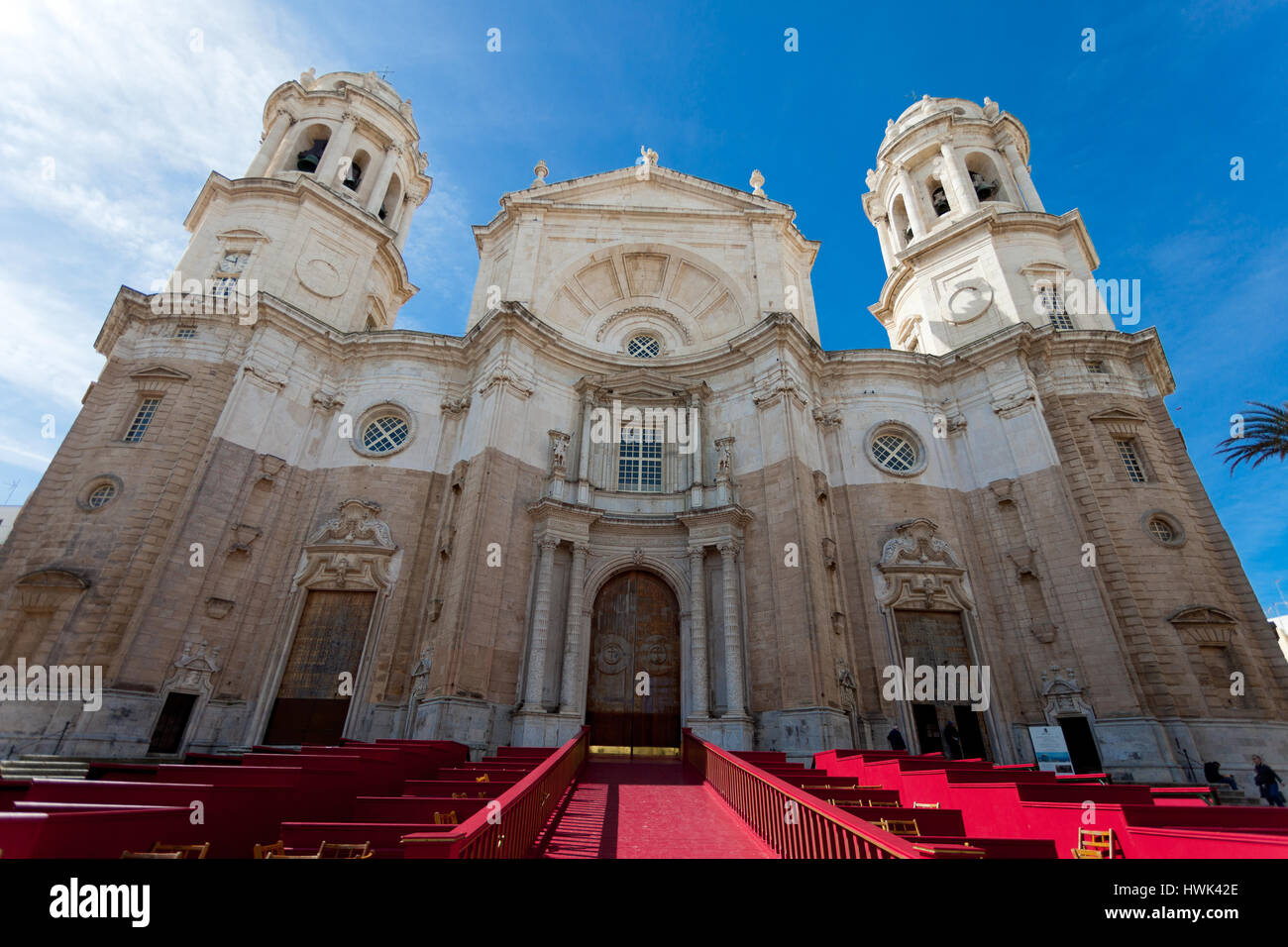 Wonderful cathedral of neoclassical style of ancient city of Cádiz Stock Photo