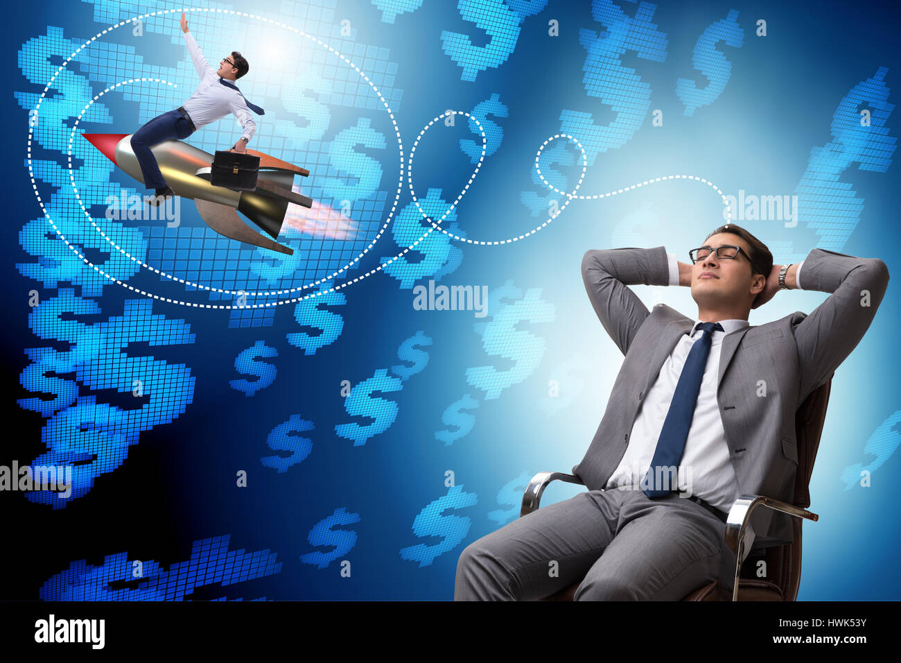 Businessman in start up business concept Stock Photo - Alamy