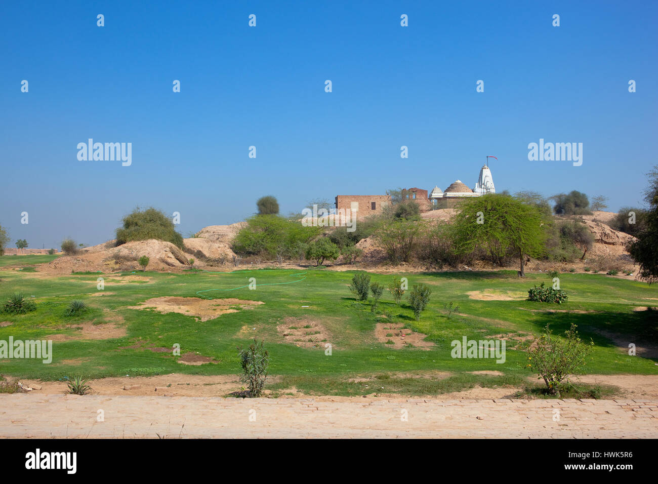 a hindu temple on top of bhatner fort at hanumangarh rajasthan india Stock Photo